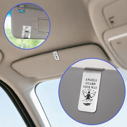 Visor Clips for Cars, Religious Psalm 91:11 Prayer Guardian Angel Car Visor Clip Accessories Funny Safety Gift for Family Friend New Driver (Angels Guard) - style: Angels Guard