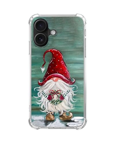 Watercolor Christmas Gnome Phone Case Compatible with iPhone 17, Cute Winter Christmas Holiday Cover, TPU Bumper Phone Case Cover - color: Christmas Gnome
