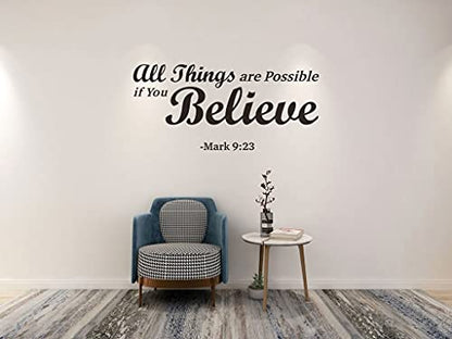 Mark 9:23 Bible Verse Wall Decal, Christian Faith Sticker