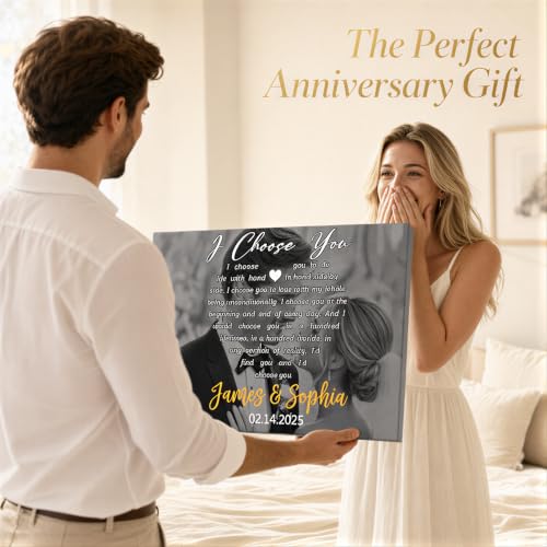 Ipplee Custom Canvas Print with Your Photo, I Choose You for Couple - color: Design 02