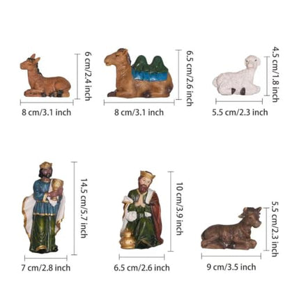 Nativity Set Christmas 12 Pcs Nativity Scene Catholic Manger Set Figurine - color: Multicolor, size: 6 inches