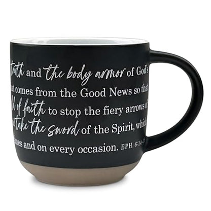 Lighthouse Christian Products Inspirational Coffee Cup Drinking Mug, 19 Ounce Ceramic, Armor of God