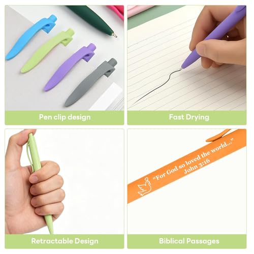 15 Pcs Bible Pens Christian Pen, Bible Verse Pens with ST Nip - color: Black