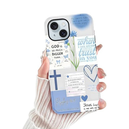 Cute Blue Jesus Christian Phone Case for iPhone 15 Plus 6.7'' - color: Blue, size: iPhone 15 Plus