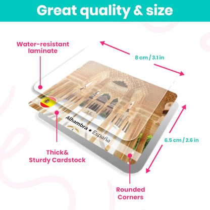 Menique Explore the World Memory Matching Game – Geography Game with 100 Photo Cards, 50 Countries, Flags & Landmarks – Travel Card Game with Educational Booklet, Ages 3+ - style: Explore the World