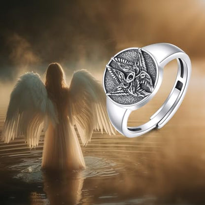 Seraphim Jewelry Set 925 Sterling Silver Guardian Angel Seraph Pendant Angel Wings Jewelry Christian Gifts for Women Men - color: Seraphim ring
