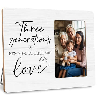 Three Generations Picture Frame, Gifts for Mom Grandmother, Family Frame Fits 4x6 Photo - color: Pink