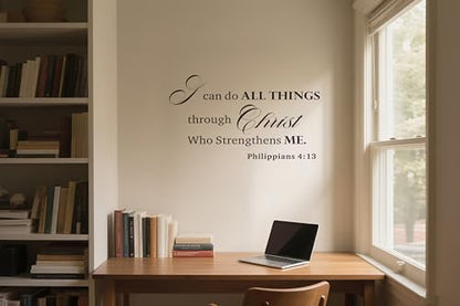 Philippians 4:13 Bible Verse Wall Decal, Christian Wall Sticker