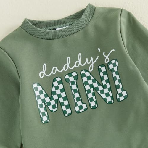 Kupretty Baby Boy Clothes Dad's Little Dude Sweatshirt Pants Set - color: Daddy's Mini-green, size: 0-6 Months