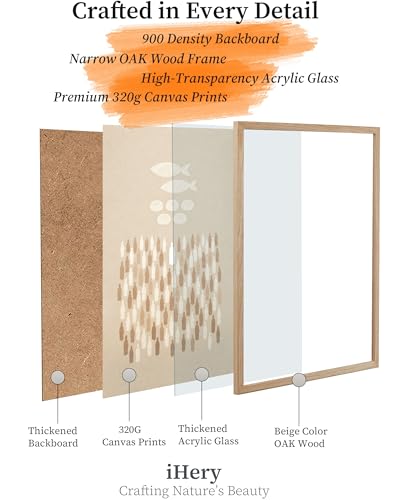 iHery 12x16in Jesus Feeds the 5000 Framed Christian Wall Art - color: OAK Framed Feeds the 5000, size: 16"L x 12"W