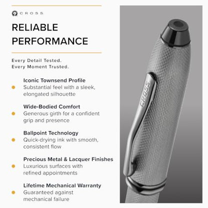 Cross Townsend Slate Gray Diamond Ballpoint Pen, Medium Point, Black Ink - color: Grey