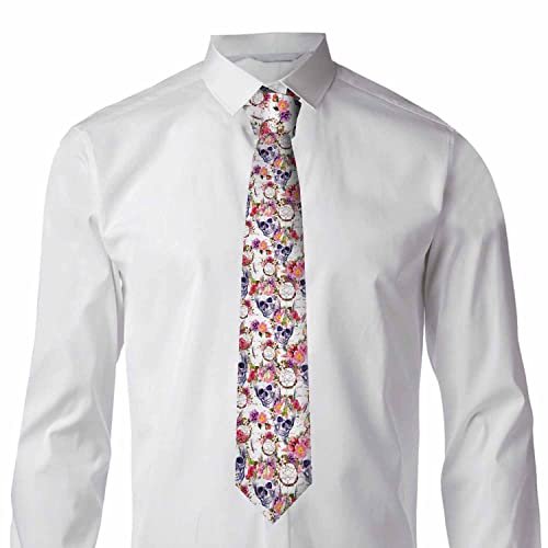 Men's Ties Novelty Tie Necktie for Men Teen Boys Multicolor Tie Party Holiday Thanksgiving Christmas - color: Human Skulls