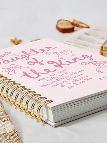Pink Bow Christian Bible Journal Notebook for Women Teen Girls Kids - color: daughter of the king