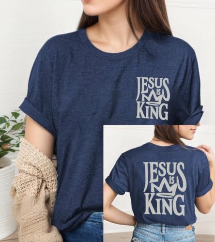 Christian Shirts for Women Religious Saying Tshirt Bible Verse Tee Tops - color: 01-dark Blue, size: Small