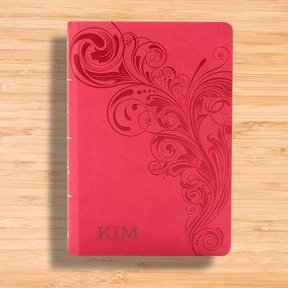 Personalized KJV Reference Bible Faux Leather Large Print Size | Custom with Name | Gift for Christian & Religious Celebrations | Pink - color: Pink