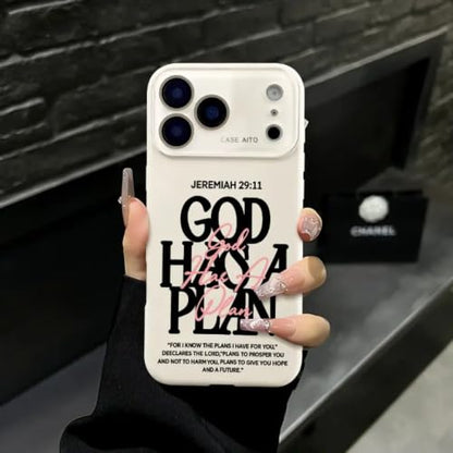 God Has A Plan Christian iPhone Case, Bible Verse Design Phone Case for iPhone 17 Pro Max 16 15 Plus 14 13 12, Shockproof Durable Protective Case (Black,iPhone 14 Pro Max) - color: Black, size: iPhone 14 Pro Max