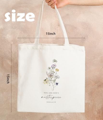 Inspirational Christian Bible Verse Foral Tote Bag for Women - color: Bible5