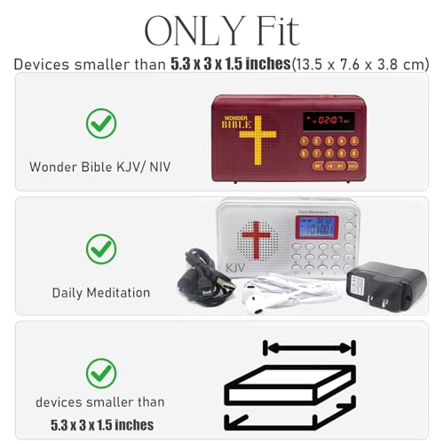 Case for Wonder Bible KJV/NIV, Carry Bag Compatible with Wonder Bible/Daily Meditation Audio Bible Player (Box Only) - color: Black