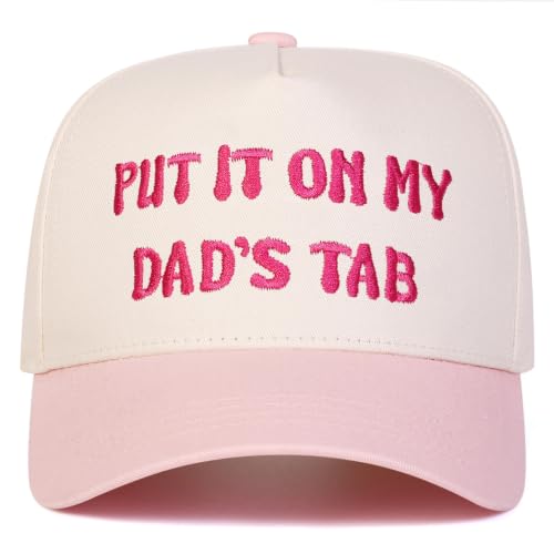 Trendy Embroidered Baseball Cap for Men & Women, Adjustable Snapback Hat for Casual Wear - color: Dad's Tab|pinkbeige