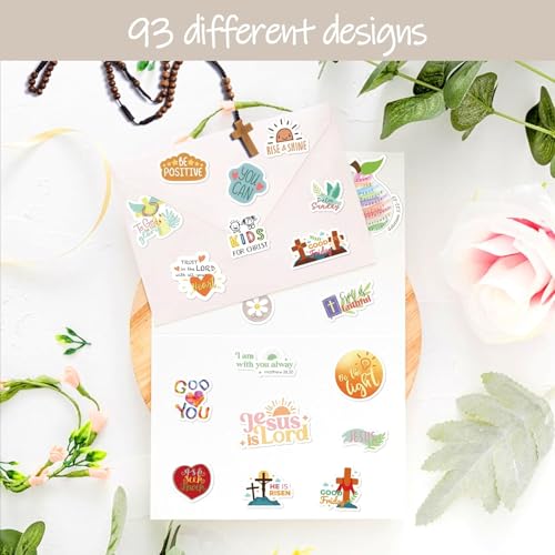 LINAYE 24 Sheets Christian Jesus Stickers for Kids Adults, Waterproof Adhesive Inspirational Jesus Faith Religious Bible Verse Stickers Bulk for Boys Girls Kids Version 2.0 - style: Christian 24 Sheets