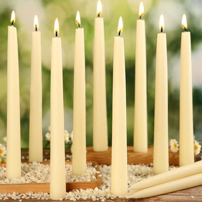White Beeswax Taper Candles,Non-Toxic Bees Wax Candle for Home,8Inch,18Pack - color: White, size: 8 inch