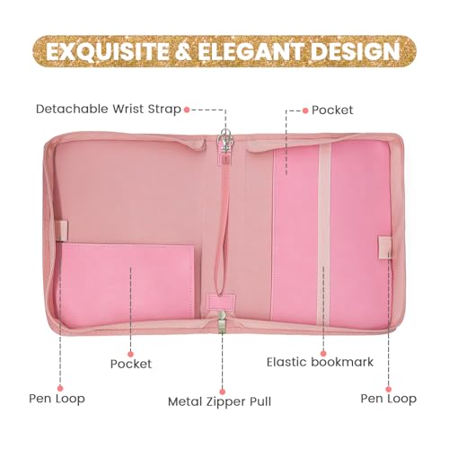 Bible Covers for Women Leather Bible Cover Case for Women with Floral Design & Gold Debossed Scripture and Pockets, Bible Carrying Case for Women, Girls, Gifts