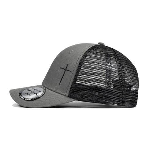 Christian Hats for Men Women,Jesus Cross Hat Christian Religious Gifts for Birthday/Christmas - color: 24.grey 02