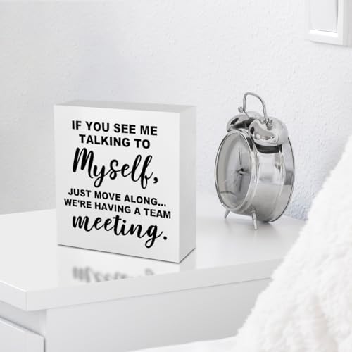 Funny Office Supplies Rustic Desk Decor White Wooden Box Sign - color: White0376