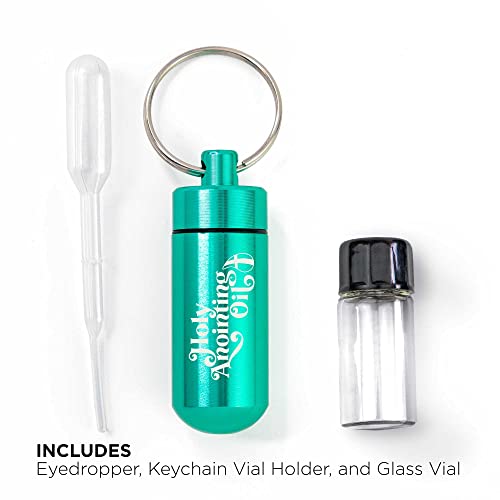 Logos Trading Post Anointing Oil Bottle with Turquoise Keychain Container - color: Turquoise