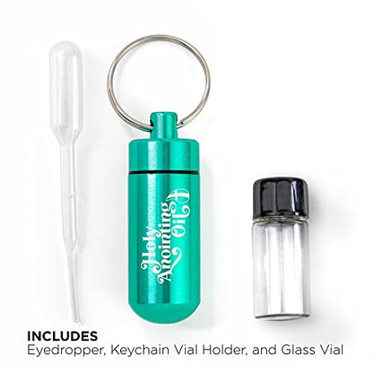 Logos Trading Post Anointing Oil Bottle with Turquoise Keychain Container - color: Turquoise