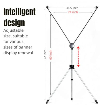 Premium X Banner Stand 24"*72" Perfect for Restaurant and Store Display with Portable Travel Bag (24"*72") （STAND ONLY） (1)