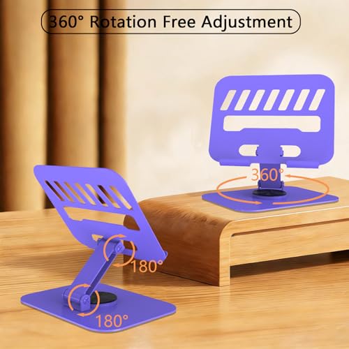 Metal Tablet Stand Holder Adjustable for iPad Kindle Tab, Purple - color: Purple
