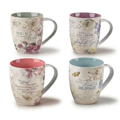 Christian Art Gifts Ceramic Coffee/Tea Mug Set for Women, Multicolor
