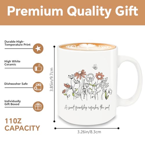 Christian Gifts for Women Ceramic Mug, Religious Gifts, Inspirational Bible Verse Coffee and Tea Mug, Christian Gift for Sister Mom Bestie, Microwave and Dishwasher-Safe(White-Sweet Friendship) - color: White-Sweet Friendship