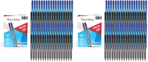 Paper Mate InkJoy 100RT Ballpoint Pens,Medium Point (1.0mm),Black & Blue Ink,- Bulk Pack for School,Home,Office,College,Note-Taking,72 Count (Pack of 2) - size: 72 Count (Pack of 2)