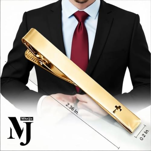Tie Clips for Men, Mens Tie Clip Silver, Mens Tie Bars, Clip on Tie for Men - color: Silver Tie Clip D