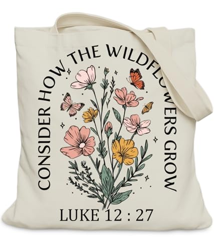Aesthetic Christian Gifts Tote Bag for Church, Religious Tote Bag for Bible Study, Medium Size with Inner Pocket - color: Luke