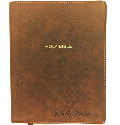 Personalized NKJV Journaling Bible | New King James Version | Custom Engraved Name | Wide Margin Study Bible | Christian Gift for Men & Women