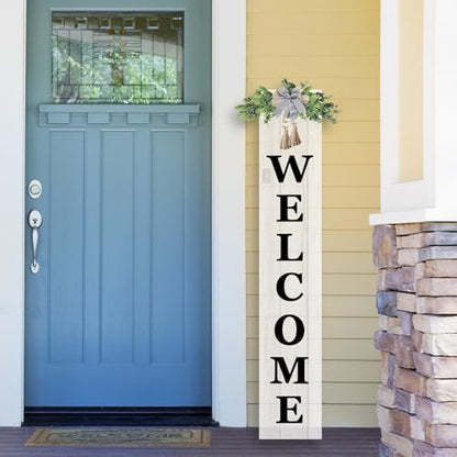RLWangChao Outdoor Welcome Sign for Front Door Standing 47"X8" White - color: White