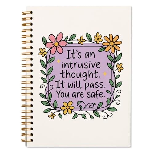 XHUM Cute Floral Journal Notebooks, Motivational Notebook Journal, Journaling Notebooks for Women Work Office School Supplies, Inspirational Gifts for Women, Mental Health Spiral Notebook 5.5x8.3 - color: Mentalhealth