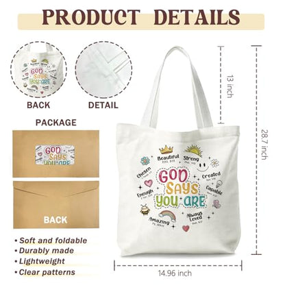 Bible Tote Bags Cute Christian Preppy Canvas Tote Bag Christian Gifts for Women Reusable Shopping Bags(Parent) - color: Bible-12