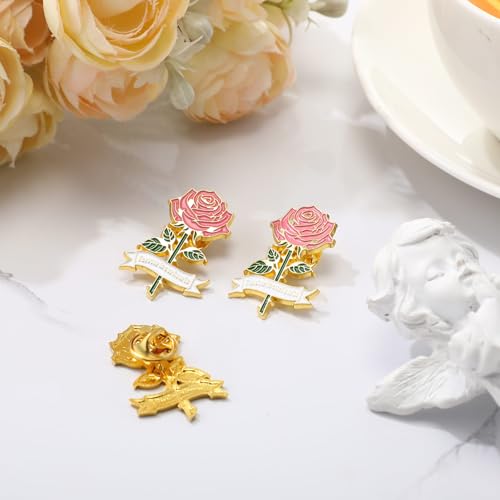 Misdary Funeral Favors Guest Memorial Rose Pin - color: Pink
