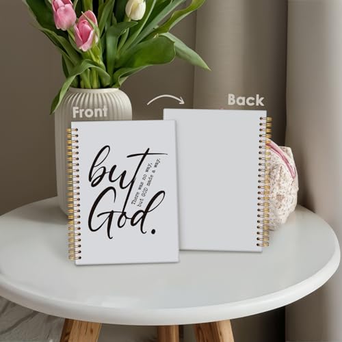 Wheatwin Bible Notebook for Women Men, Christian Journal, But God Inspirational Christian Church Notebook Hardcover Spiral Notebook 5.5x8.3 - color: But god