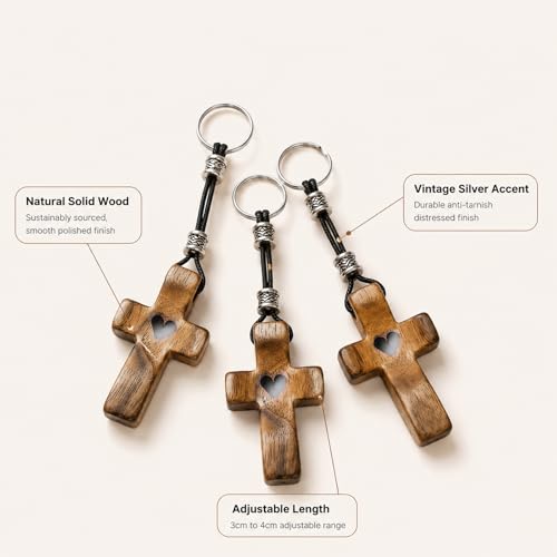3 PCS Christian Cross Keychain for Women