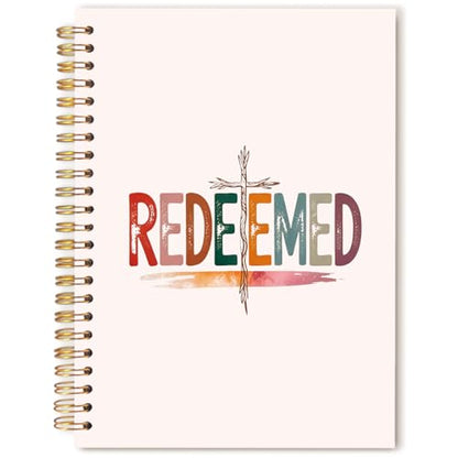 Retro Boho Christian Notebook Journal, Christian Religious Gifts, Redeemed Jesus Bible Spiral Hardcover Notebook Journal for Church Notes Study Office Work, 5.5x8.3 Inch - color: The Redeemer