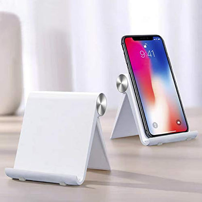 Mayten Foldable Desk Cell Phone Stand Adjustable iPhone iPad Holder Stand,Compatible for iPhone 14Pro 14Plus 13 12Pro Max 11 SE XS XR 8 7 6,Switch,iPad,Samsung,Kindle-White - color: white