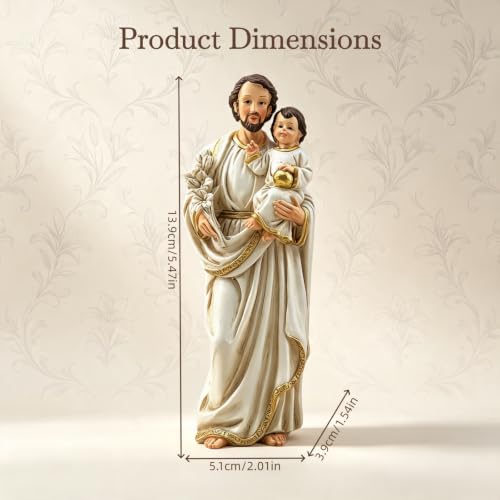 Religious Saint Joseph Figurine Jesus Resin Catholic Home Altar Table Decor - color: Baby-white-2
