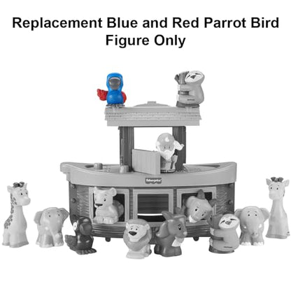 Replacement Blue and Red Parrot Bird Figure for Fisher-Price Little People Noah's Ark Playset - HNG03 ~ Works with Other Sets Too ~ Children's Bible Story Playset Figure