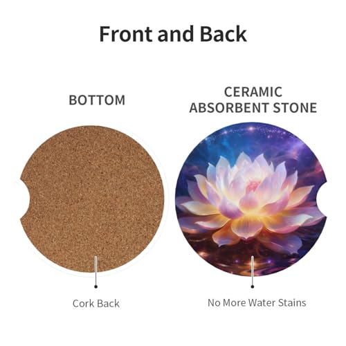 Lotus 2 Pack Car Cup Holder Coasters Ceramic Drink Coasters - color: Gray