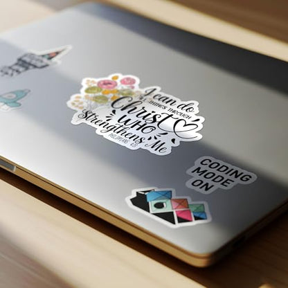 (3Pcs) I Can Do All Things Through Christ Stickers 2" Faith Philippians 4 13 Jesus Bible Verse Decals Christian Waterproof Vinyl Sticker for Laptop Water Bottle Sticker Gifts for Her Him 2 Inches - size: 2 inches